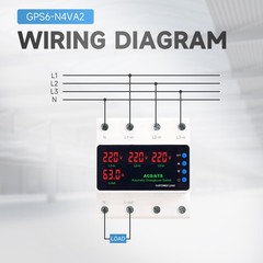 GEYA Three Phase Digital Display Voltage Current Protection Device 4P 63/100A 110/220V