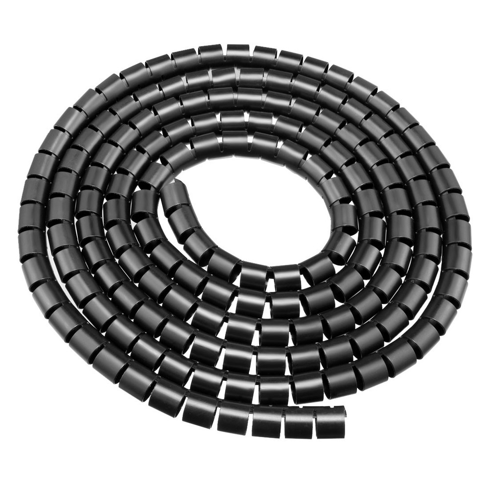 4mm-40mm Dia Flexible Spiral Tube Cable Wire Wrap Computer Manage Cord Black