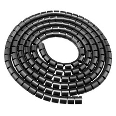4mm-40mm Dia Flexible Spiral Tube Cable Wire Wrap Computer Manage Cord Black