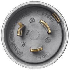 Bryant Electric 3763, 600VAC, 250VDC, 50 A, Grounding, Locking Device Plug, 1 pc