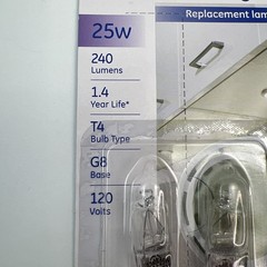 25-Watt T4 Quartz Halogen Replacement Light Bulb 2 Pack 84886 120v 240 L Sealed