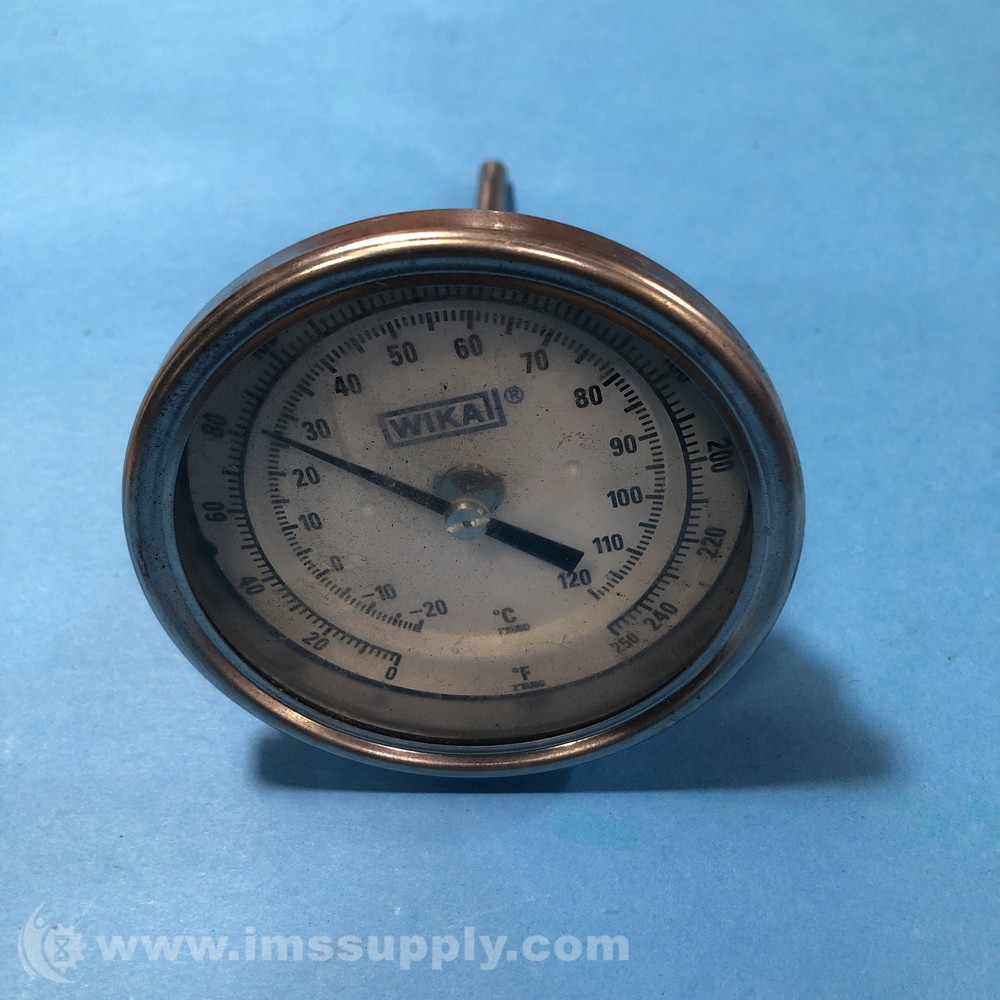Wika Dial Bi-Metal Thermometer Gauge, 250 Degree F USIP