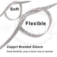 Flat Shield Braided Ground Strap Grounding Tinned Copper Braid Width 4mm – 70mm
