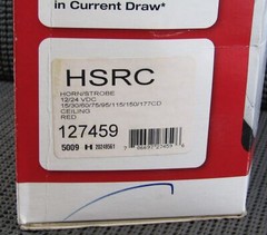 WHEELOCK COOPER NOTIFICATION HSRC 12/24VDC RED CEILING HORN/STROBE – NEW IN BOX