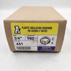 BOX OF 69 ARLINGTON INDUSTRIES 441 3/4″ PLASTIC INSULATED BUSHINGS