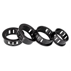 Nylon Plastic Black Round Snap-on Wire Grommets Gasket Clamp Cable Hole Plug