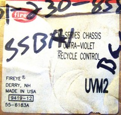 FIREYE INC. UVM2 NOS FLAME SAFEGUARD CONTROL M-SERIES CHASSIS ULTRA VIOLET RECYC