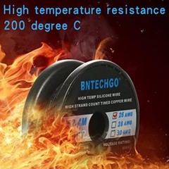 BNTECHGO 26 Gauge Silicone Wire Spool 500 ft Black Flexible 26 AWG Stranded T…
