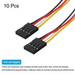 10 Pcs Female to Female 4Pin Breadboard Jumper Wire 2.54mm Single Row 30cm