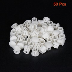 50pcs 9.5mm x 10.3mm Beige Nylon Round Snap Locking Panel Hole Cover