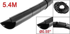 uxcell 14mm Outside Dia 17 Ft Polyethylene Spiral Desktop PC Manage Cable