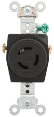 Arrow Hart 7582, 125/250 VAC, 10/15 A, Black, Locking Device Receptacle, 1 pc