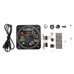 DS1302 DIY Rotating Digital LED Display Module Alarm Electronic Clock Kit Board