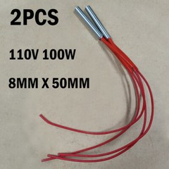 2Pc AC 110V 100W Single End Mould cartridge Heater Tubing Heating Element 8x50mm