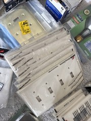 Large Lot NOS Electrical Supplies Switches Outlets Wall Plates Leviton Pass & Se