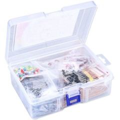 Electronics Component Set with LED Diodes, Resistors, and Capacitors Included