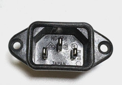 1pc NICOON NC-174 AC Power Inlet Socket 6A 250V – NOS, Made in Japan