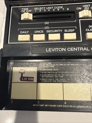 Leviton 6221 Clock Programmer Central Control System Powers On Walnut Grained