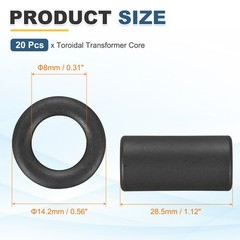 20Pcs Toroid Ferrite Core, 14.2x8x28.5mm Toroidal Transformer Ring Magnet