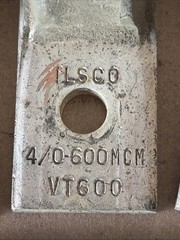 [Qty-3] ILSCO D245 600MCM 4/0 or Two 3/0 VT600 Copper Lugs _GOOD TAKE-OUTS!