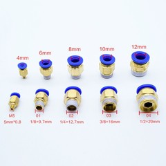 PC Pneumatic Male Thread Adaptor Pipe Push Fit Straight Quick Connectors Fitting