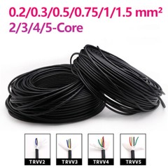 Black 2/3/4/5 Core Electrical TRVV Cable Flexible PVC Towline Cable 0.2mm²-1mm²