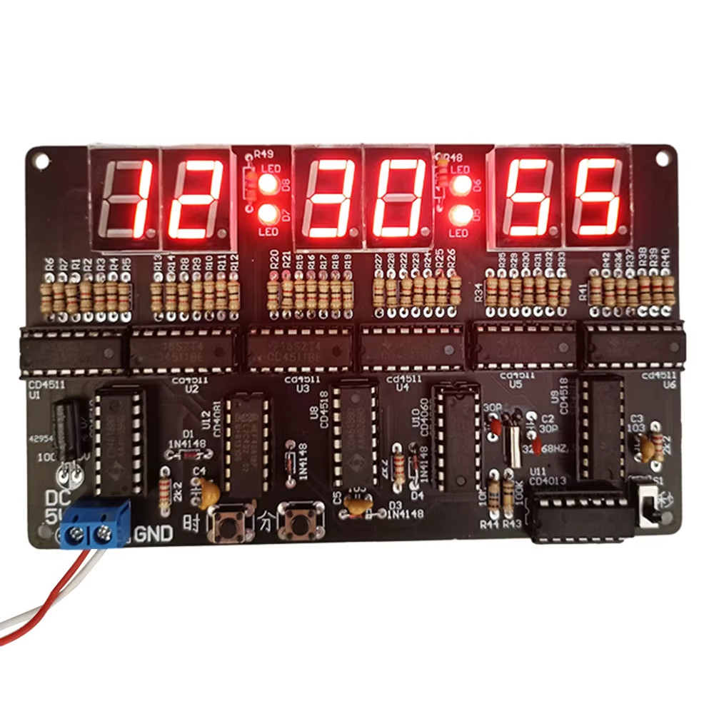 DIY Digital Circuit Clock Electronic Kit Electronic Clock Teaching Kit With Case