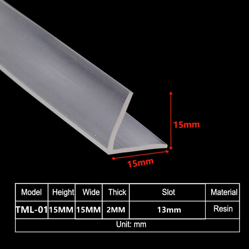 Resin L-Shaped Glass Door Sealing Tape Edge Guard Strip Glass Protector Trim