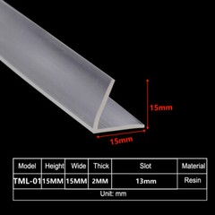 Resin L-Shaped Glass Door Sealing Tape Edge Guard Strip Glass Protector Trim
