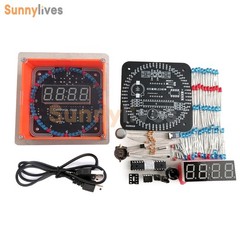 Electronic Clock DIY Kit DS1302 Rotating LED Display Temperature Sensor