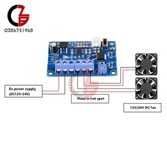 DC 12V/24V Fan Temperature Control Fan Speed Regulator Module PWM Speed Governor