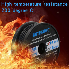 14 Gauge Silicone Wire Spool 100 Ft Black Flexible 14 AWG Stranded Tinned Copper