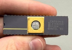 Intel C8751H-8 8051 MCU CDIP-40 Ceramic Gold Window UV EPROM Vintage Lot 2