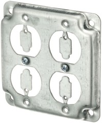 Steel City RS-8, 4″ Box, 1/2″ Raised, Two-Gang, 2 Duplex, Outlet Box Cover, 1 pc