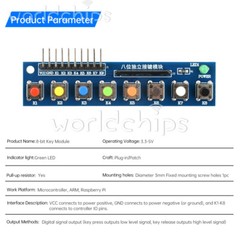 8 Independent Key Button Module With LED Indicator Keyboard Module For Arduino