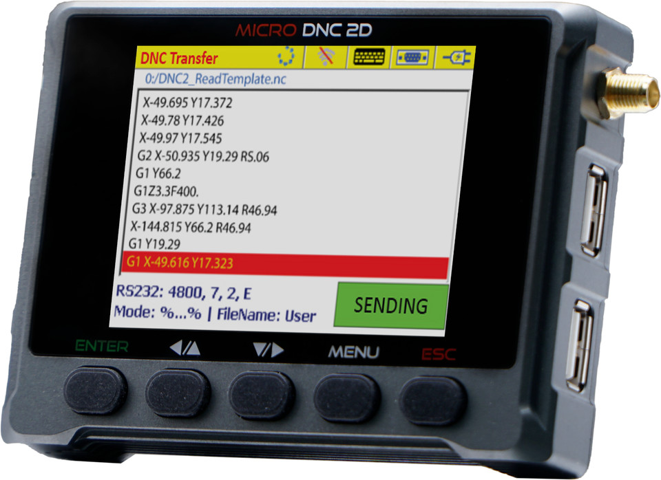 MICRO DNC. DNC USB. DNC CNC. DNC RS232. Send-Receive DNC Drip feed via RS232