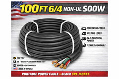 6/4 SOOW Portable Cord 100FT 600V Non UL Black Flexible Cable USA Made