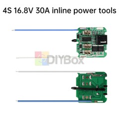 4S 16.8V 30A 18650 Li-ion Battery Protection Board BMS Dual MOS for Power Tools