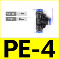 T Piece Adapter Pneumatic Push In Fittings Tee Connector Equal/Reducing Air Hose