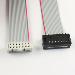 2Pcs IDC Male 14 Pin Connector To IDC Female 14 Pin Flat Ribbon Cable L= 30CM