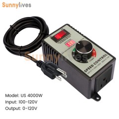 4000W Electronic Voltage Regulator Stepless AC Motor Speed Controller 110V/220V