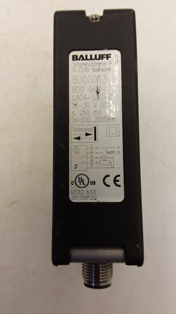 BALLUFF BOD66MLA04S92C DISTANCE SENSOR 200-2000 MM RANGE 18-30 VDC RED LIGHT