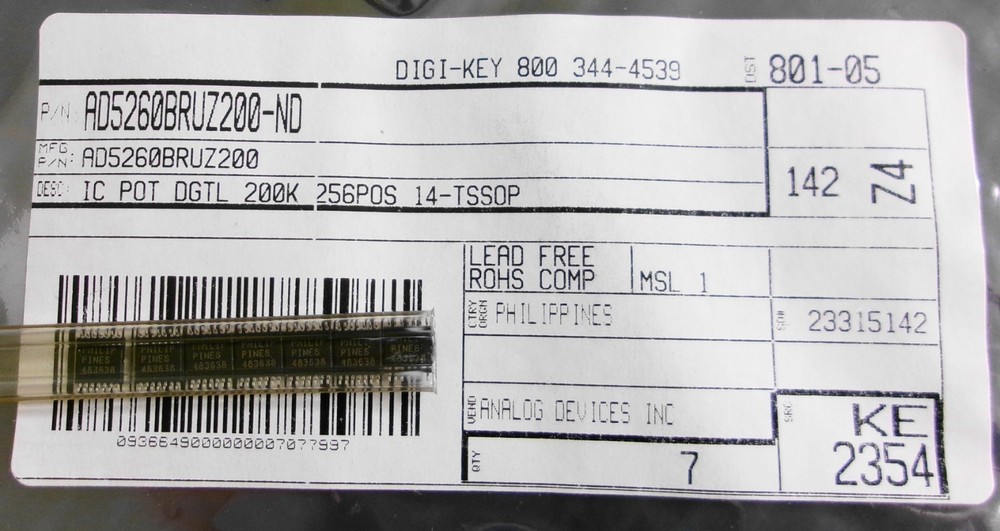 Analog Devices Inc AD5260BRUZ200 Digital Potentiometer (Lot of 7)
