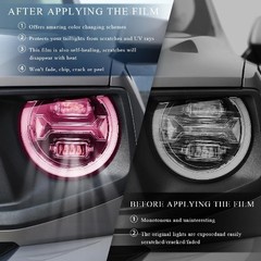 Pink Car Light Tint Film Roll, 11.8″ x 47.2″ Self-Adhesive Vinyl W Color: Pink