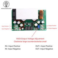 DC-DC 12~80V to 2.5~50V 20A Adjustable Buck Step-Down Module with Display 600W
