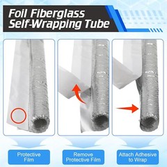 1″(25mm) ID Self-wrap Heat Shield Sleeve Thermal Reflective for Cable Hose 1M