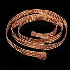 10ft 8mm Flat Copper Braid Cable Bare Copper Braid Wire Ground Lead