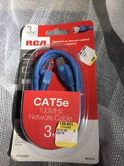 RCA Cat5e Network Cable Blue 3-Ft. TPH529BR NEW ETHERNET 10 BaseT Token Ring