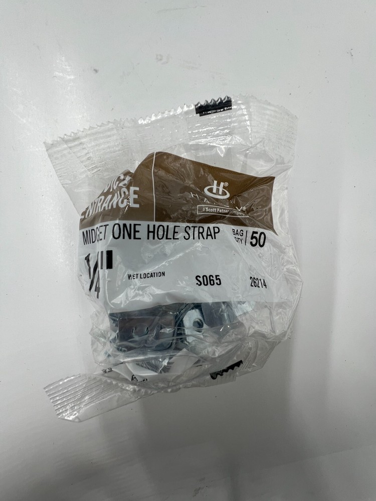 (QTY 500) Halex 1/4 Inch Midget One-Hole Strap 26214 , Steel Material