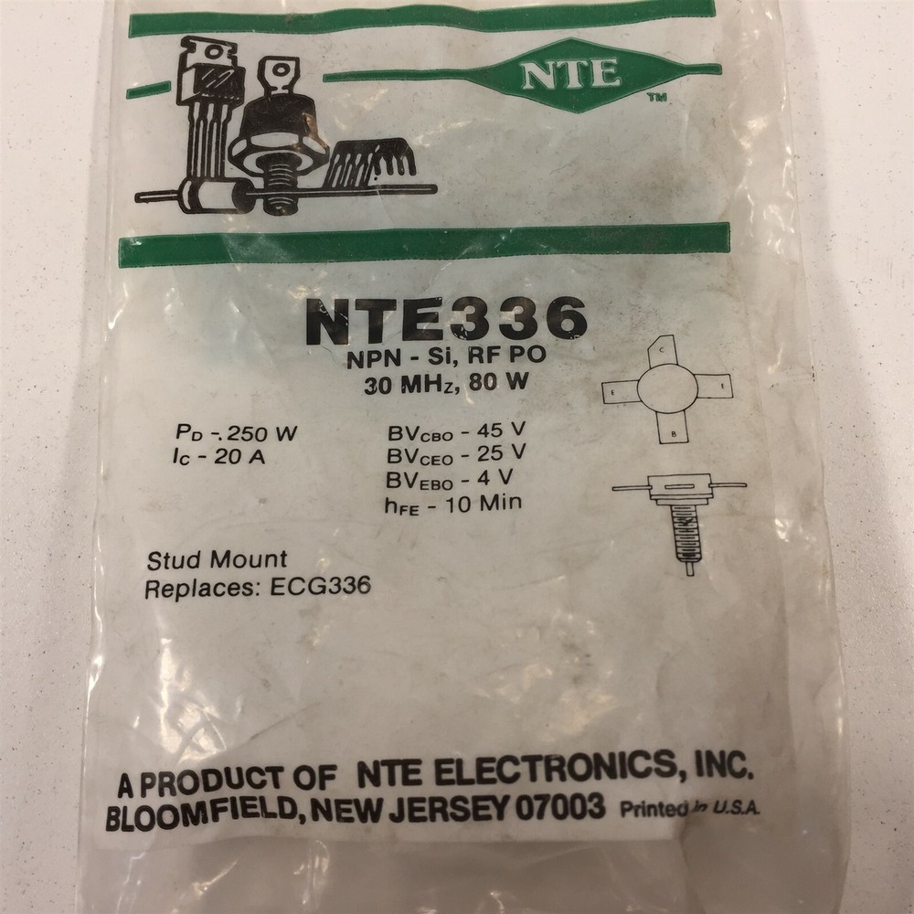 (1) NTE336 Silicon NPN Transistor RF Power Output